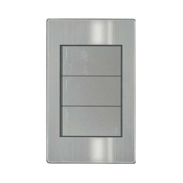 Placa Apagador de 3 Interruptores Y 3 Vías